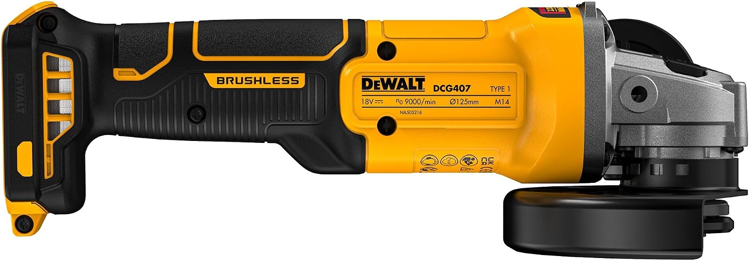 DEWALT 18V XR Brushless 125mm Angle Grinder - Tool Only, DCG407N-XJ