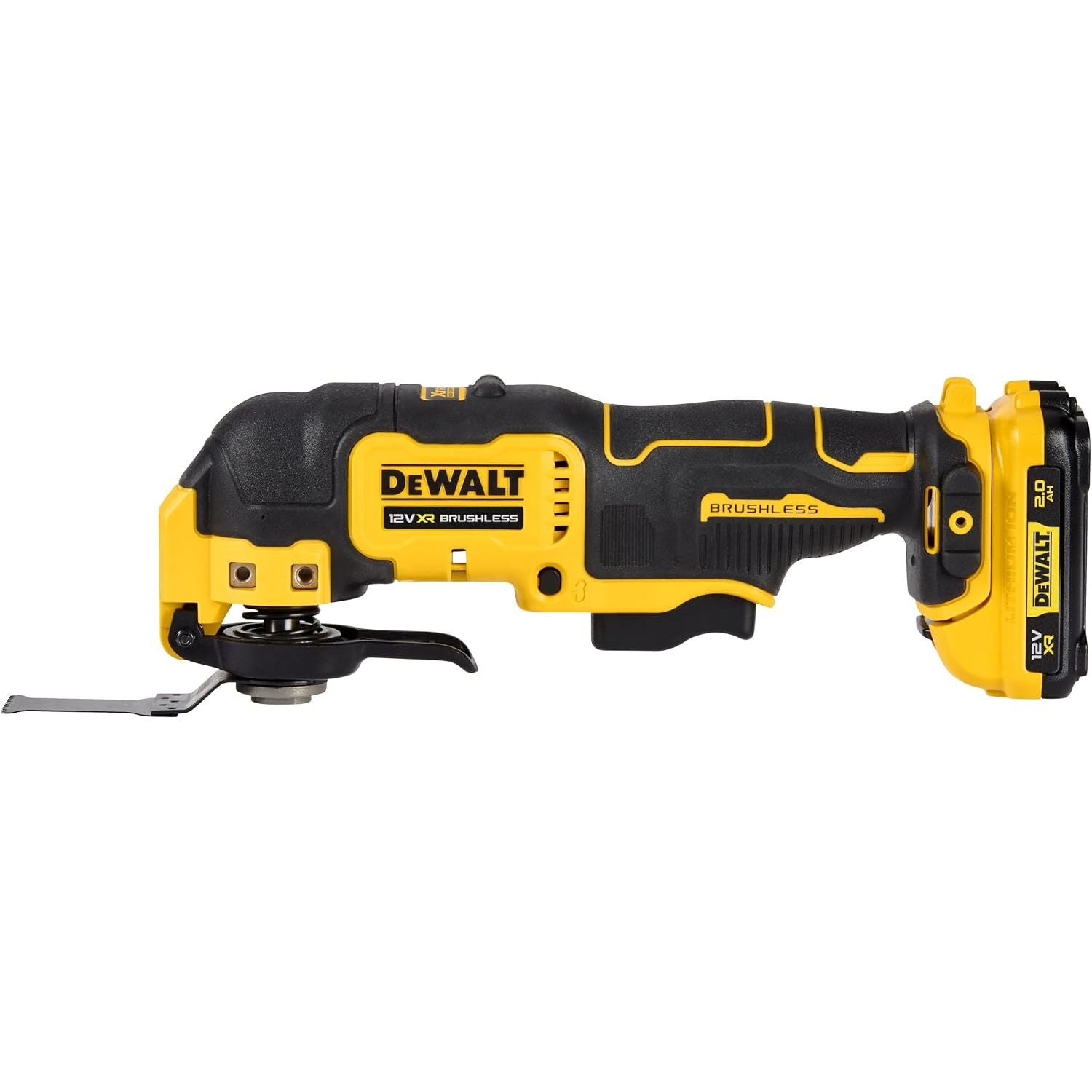 DEWALT DCS353D2 12V XR Brushless Oscillating Multi-Tool – 2 x 2.0Ah Batteries, Charger & Case – Yellow