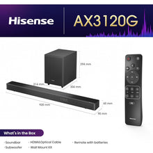 Hisense AX3120G 3.1.2 Channel 360W Dolby Atmos Soundbar with Wireless Subwoofer and Up-Firing Speakers