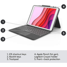 Buy Logitech,Logitech Combo Touch for iPad 7th, 8th & 9th Gen – Graphite – Trackpad Keyboard Case with Smart Connector & Laptop-Like English Keyboard - Gadcet UK | UK | London | Scotland | Wales| Near Me | Cheap | Pay In 3 | Handheld Device Accessories