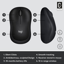 Logitech M220 SILENT Wireless Mouse – Black