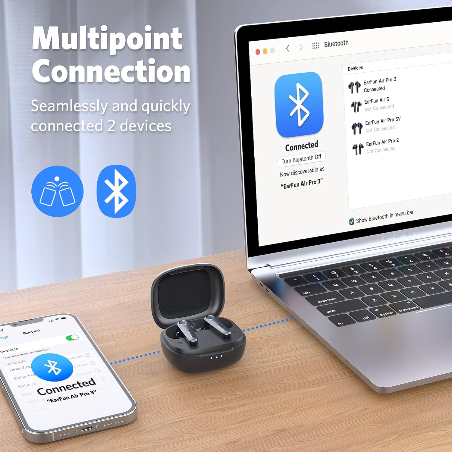 Buy EarFun,EarFun Air Pro 3 Wireless Earbuds, Hybrid Active Noise Cancelling, aptX Adaptive Sound, Bluetooth 5.3, 45-Hour Playtime - Gadcet UK | UK | London | Scotland | Wales| Near Me | Cheap | Pay In 3 | In-Ear Headphones