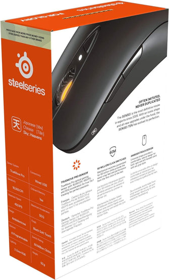 Buy SteelSeries,SteelSeries Sensei Ten - Gaming Mouse - 18, 000 CPI Truemove Pro Optical Sensor - Ambidextrous design - 8 Programmable Buttons - RGB Lighting - Black - Gadcet UK | UK | London | Scotland | Wales| Near Me | Cheap | Pay In 3 | Keyboard & Mouse
