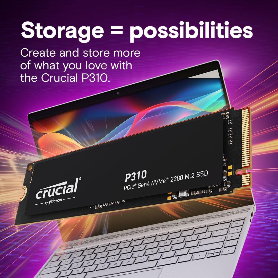 Buy Crucial,Crucial P310 2TB M.2 NVMe PCIe Gen4 SSD – Up to 7100MB/s, Laptop & Desktop Compatible (CT2000P310SSD801) - Gadcet UK | UK | London | Scotland | Wales| Near Me | Cheap | Pay In 3 | Hard Drives
