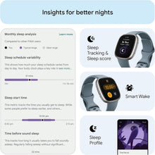 Fitbit Versa 4 Smart Watch - Waterfall Blue/Platinum