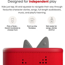 Toniebox 2 Starter Set, Speech Boosting Educational Toy for Toddlers Certified 1+, Screen-Free Audio Player with Creative Tonie Rubie – Red