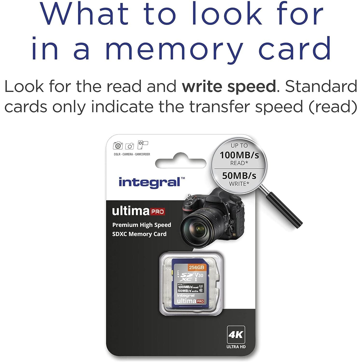 Buy Integral,Integral 256GB SD Card 4K Ultra-HD Video Premium High Speed Memory Card SDXC Up to 100MB/s SDXC V30 UHS-I U3 Class 10 SD Memory Card - Gadcet UK | UK | London | Scotland | Wales| Near Me | Cheap | Pay In 3 | Flash Memory Cards