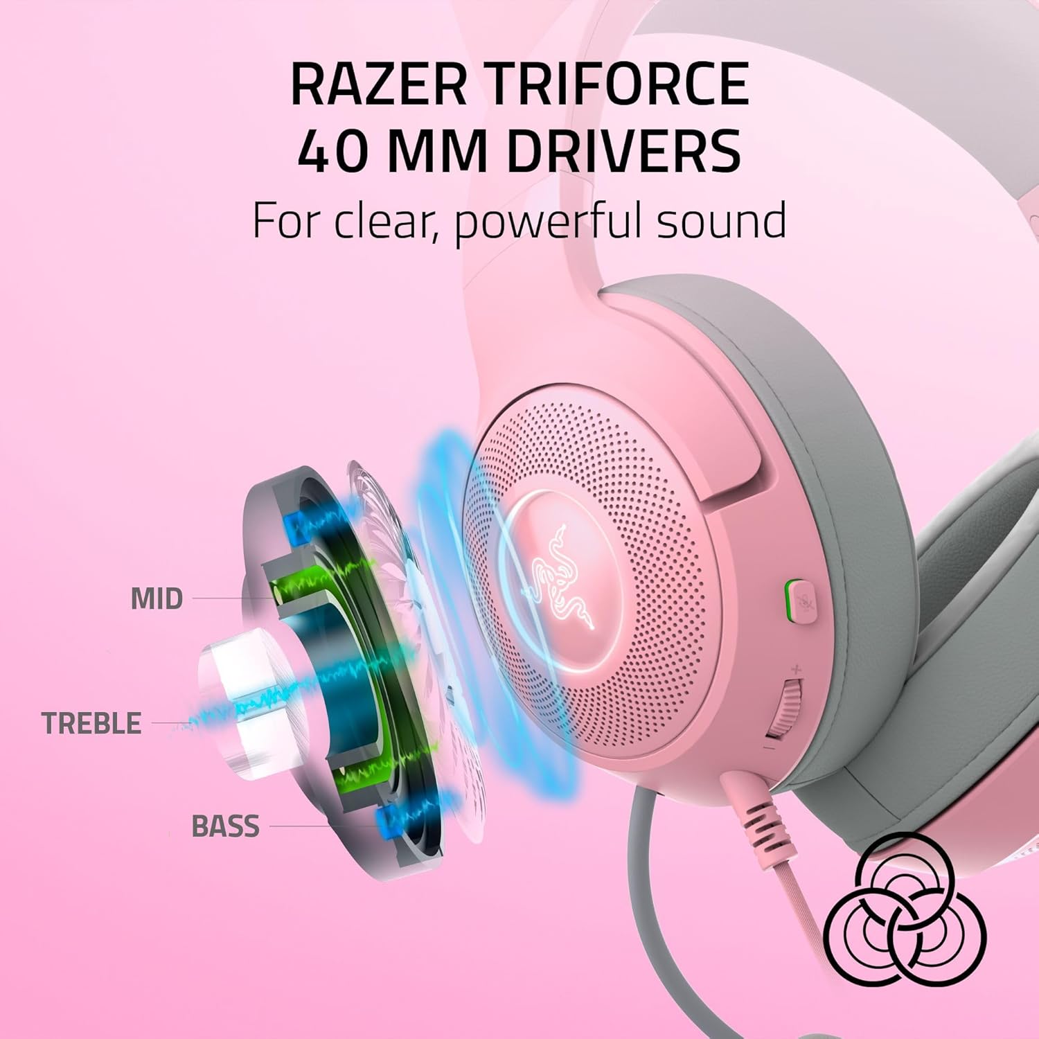 Buy RAZER,Razer Kraken Kitty V2 Wired RGB Headset – Stream Reactive Lighting, HyperClear Mic, TriForce 40mm Drivers, 7.1 Surround, Quartz Pink - Gadcet UK | UK | London | Scotland | Wales| Near Me | Cheap | Pay In 3 | Headsets