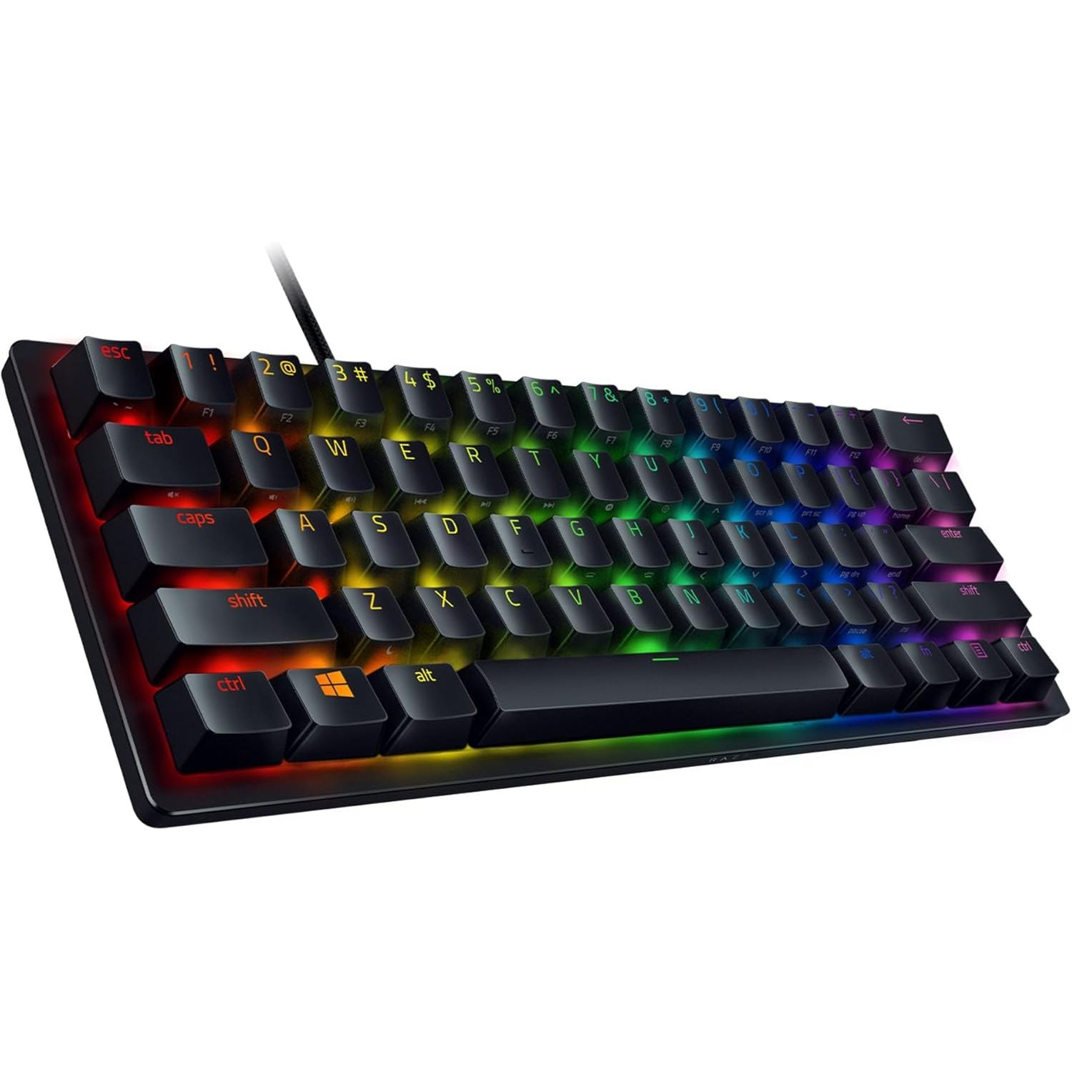 Buy Razer,Razer Huntsman Mini (Purple Switch) – 60% Compact Gaming Keyboard (Clicky Optical-Mechanical Switches, Doubleshot PBT Keycaps, Detachable USB-C Cable) US Layout | Black - Gadcet UK | UK | London | Scotland | Wales| Near Me | Cheap | Pay In 3 | Keyboards