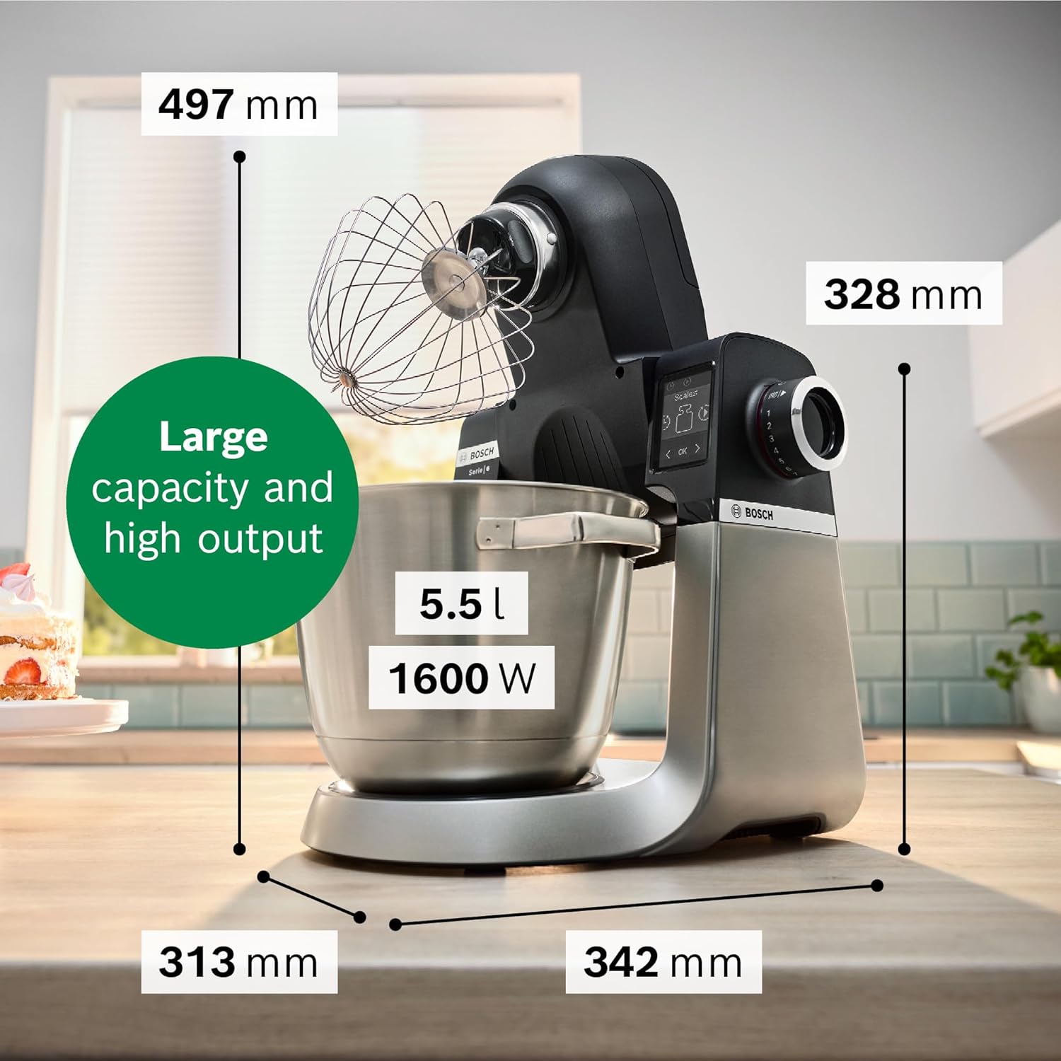 Buy Bosch,Bosch Series 6 Stand Mixer with Intelligent Sensing, Scale & Patisserie Set, 1600W - Black/Silver - Gadcet UK | UK | London | Scotland | Wales| Near Me | Cheap | Pay In 3 | Food Mixers & Blenders