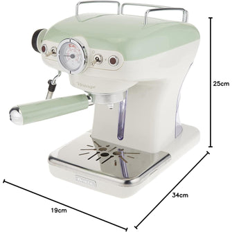 Buy Ariete,Ariete 1389A Vintage Coffee Machine – 850W Espresso Maker, 2 Cups, Green - Gadcet UK | UK | London | Scotland | Wales| Near Me | Cheap | Pay In 3 | Coffee Machine