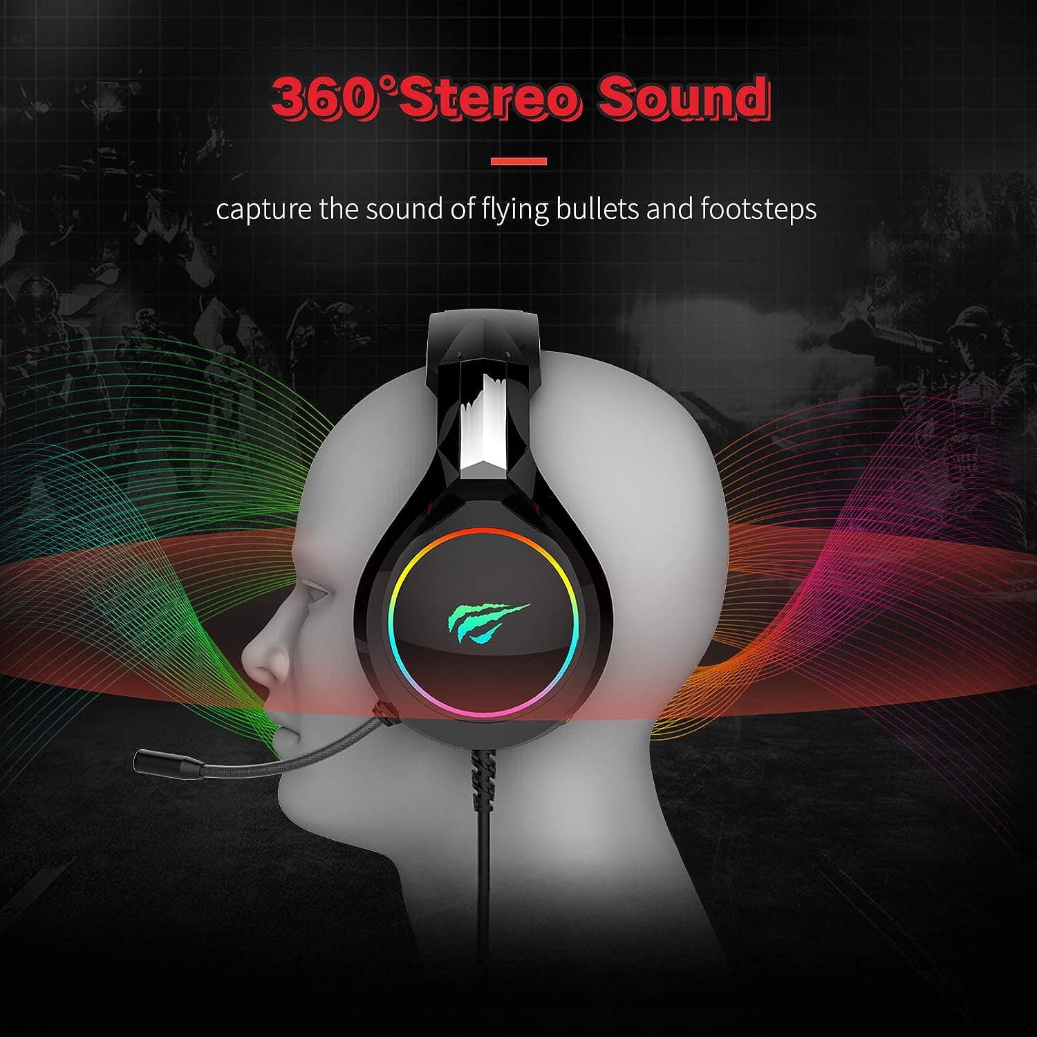 Buy Havit,havit RGB Wired Gaming Headset PC USB 3.5mm XBOX / PS4 / PS5 Headsets with 50MM Driver, Surround Sound & HD Microphone, XBOX Computer Laptop, Black - Gadcet UK | UK | London | Scotland | Wales| Ireland | Near Me | Cheap | Pay In 3 | Headphones & Headsets