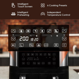 Buy ULTENIC,Ultenic K20 Dual Air Fryer, 6-in-1 Health Air Fryers with 2 Independent Frying Baskets, SYNC Cooking, XL 7.6L Family Sized, App with 100+ Recipes, Dishwasher-Safe - Gadcet UK | UK | London | Scotland | Wales| Near Me | Cheap | Pay In 3 | Kitchen & Home Appliances