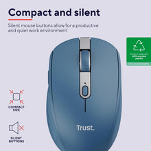 Buy Trust Gaming,Trust Ozaa Silent Wireless Mouse - Bluetooth & 2.4GHz, Multi-Device, Eco-Friendly, Rechargeable, for Windows, Mac, Android, Laptop & PC - Blue - Gadcet UK | UK | London | Scotland | Wales| Near Me | Cheap | Pay In 3 | Keyboard & Mouse