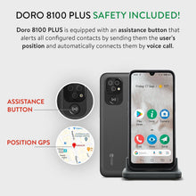 Buy Doro,Doro 8100 Plus – 4G Unlocked Smartphone for Seniors – 13MP Triple Camera, Water-Resistant Android Phone, 6.1" HD Display, Assistance Button with GPS, Cradle & Wallet Case - Gadcet UK | UK | London | Scotland | Wales| Near Me | Cheap | Pay In 3 | Mobile & Smart Phones