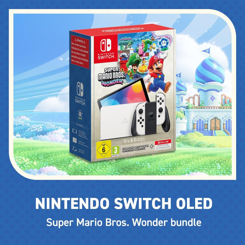 Nintendo Switch OLED Model (White) with Super Mario Bros. Wonder Pre-I ...