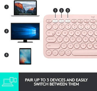 Buy Logitech,Logitech K380 Multi-Device Bluetooth Keyboard - Rose - Gadcet UK | UK | London | Scotland | Wales| Ireland | Near Me | Cheap | Pay In 3 | Keyboards