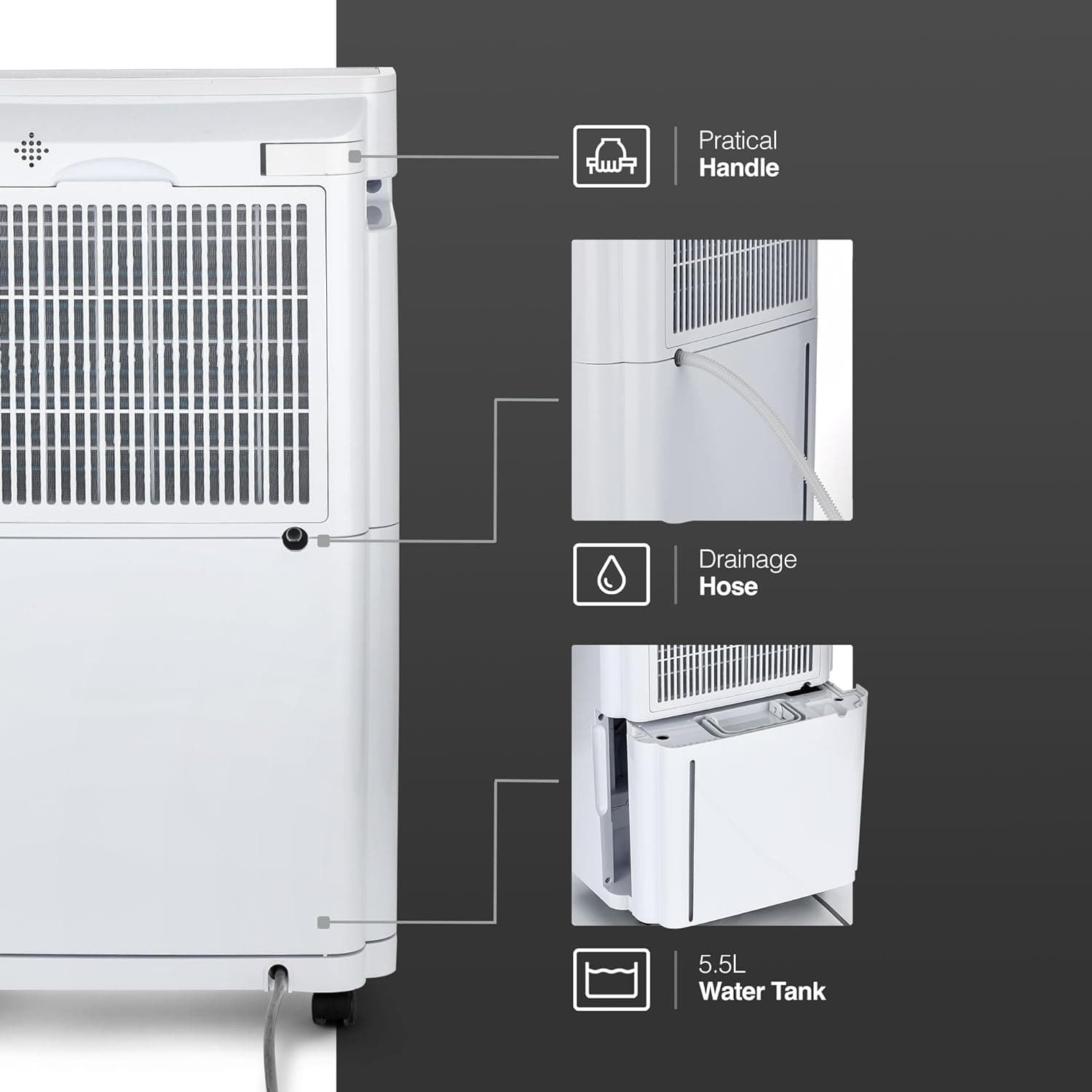 Buy KEPLIN,Keplin 20L Dehumidifier with Digital Display - Air Purifying, Sleep & Laundry Modes, 24-Hour Timer, Ideal for Home & Basement, White - 440W - Gadcet UK | UK | London | Scotland | Wales| Near Me | Cheap | Pay In 3 | Dehumidifiers