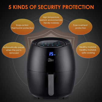 Buy Uten,Air Fryer, Uten 6.5L Power Air Fryer with Digital Display, Rapid Air Circulation System Adjustable Temperature and 30 Minute Timer for Healthy Oil Free & Low Fat 1800W - Gadcet UK | UK | London | Scotland | Wales| Near Me | Cheap | Pay In 3 | Kitchen Appliances
