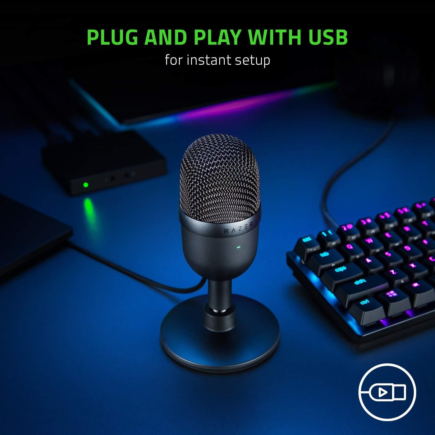Buy Razer,Razer Seiren Mini - USB Condenser Microphone for Streaming - Black - Gadcet UK | UK | London | Scotland | Wales| Ireland | Near Me | Cheap | Pay In 3 | Audio Components