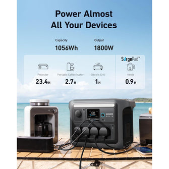 Anker SOLIX C1000 Portable Power Station – 1056Wh LiFePO4, 1800W (2400W Peak), 58-Min Fast Charge, Home & Outdoor Backup