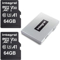 Buy Integral,Integral 64GB 2-Pack Micro SD Cards with 12-Slot Protective Metal Case - 4K Ultra-HD, V30 UHS-I U3, Up to 100MB/s Read Speed, MicroSDXC C10 A1 - Gadcet UK | UK | London | Scotland | Wales| Near Me | Cheap | Pay In 3 | Memory Card