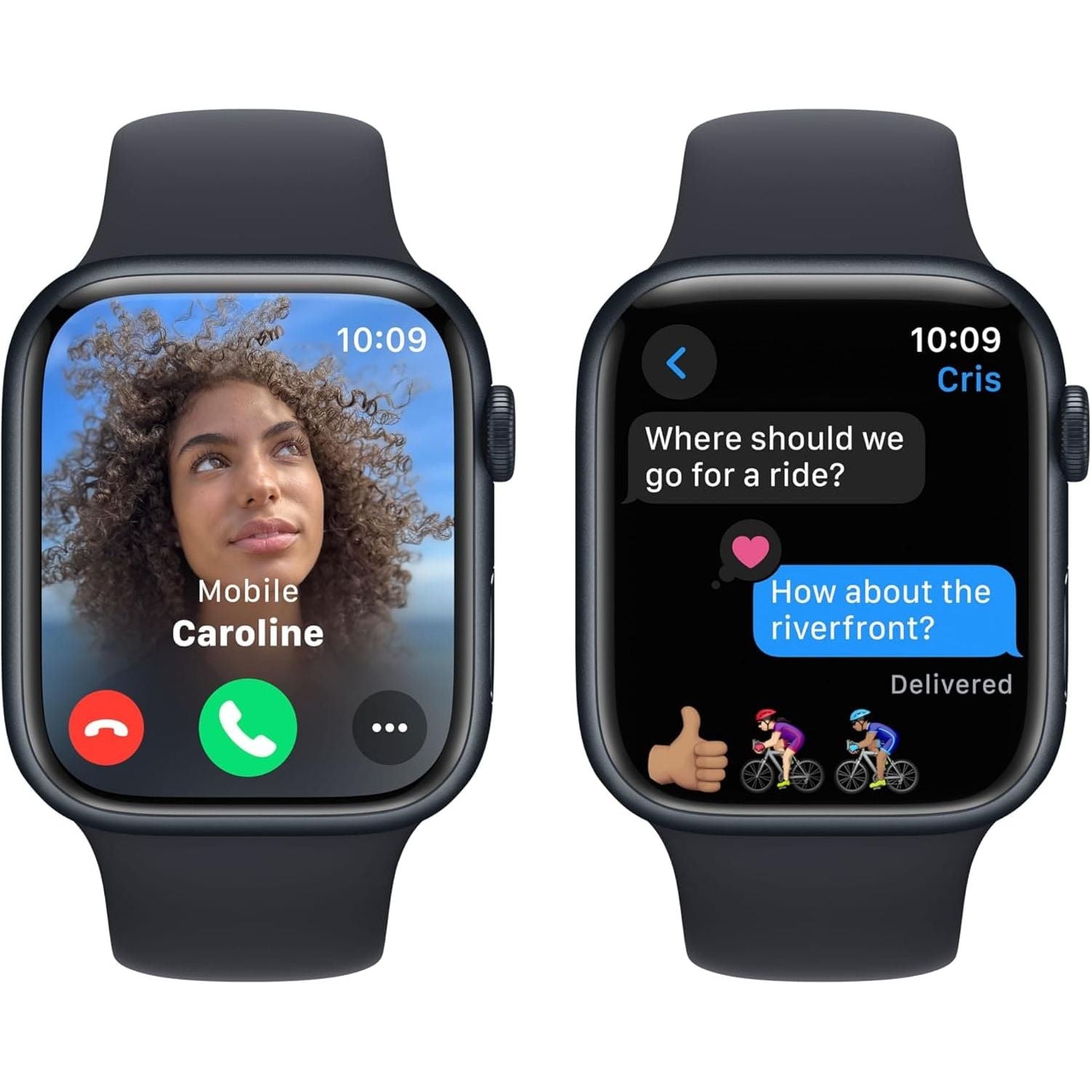 Apple Watch Series 9 GPS, 45mm Smartwatch - Midnight Aluminium Case with Midnight Sport Band (S/M) - 4