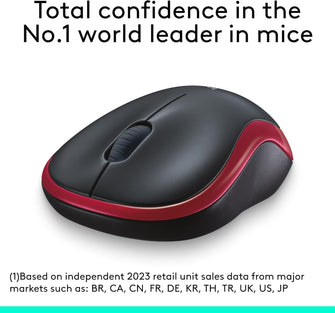 Buy Logitech,Logitech M185 Wireless Mouse - 2.4GHz, USB Receiver, 12-Month Battery, 1000 DPI, Ambidextrous - Red - Gadcet UK | UK | London | Scotland | Wales| Near Me | Cheap | Pay In 3 | Keyboard & Mouse