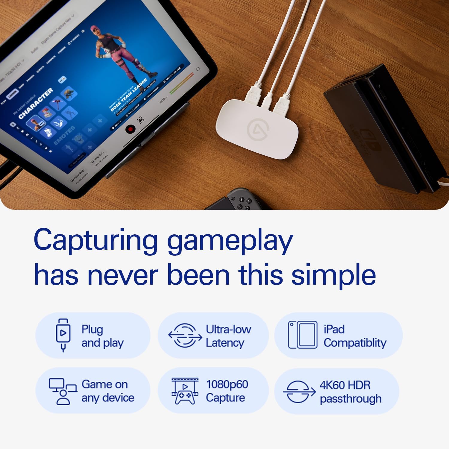Buy Elgato,Elgato Game Capture Neo – USB Portable Capture Card with 4K60 HDR Passthrough & 1080p60 Recording (For PS5, Xbox, Nintendo Switch 2, PC/Mac/iPad) - Gadcet UK | UK | London | Scotland | Wales| Near Me | Cheap | Pay In 3 | Video Editing Hardware & Production Equipment