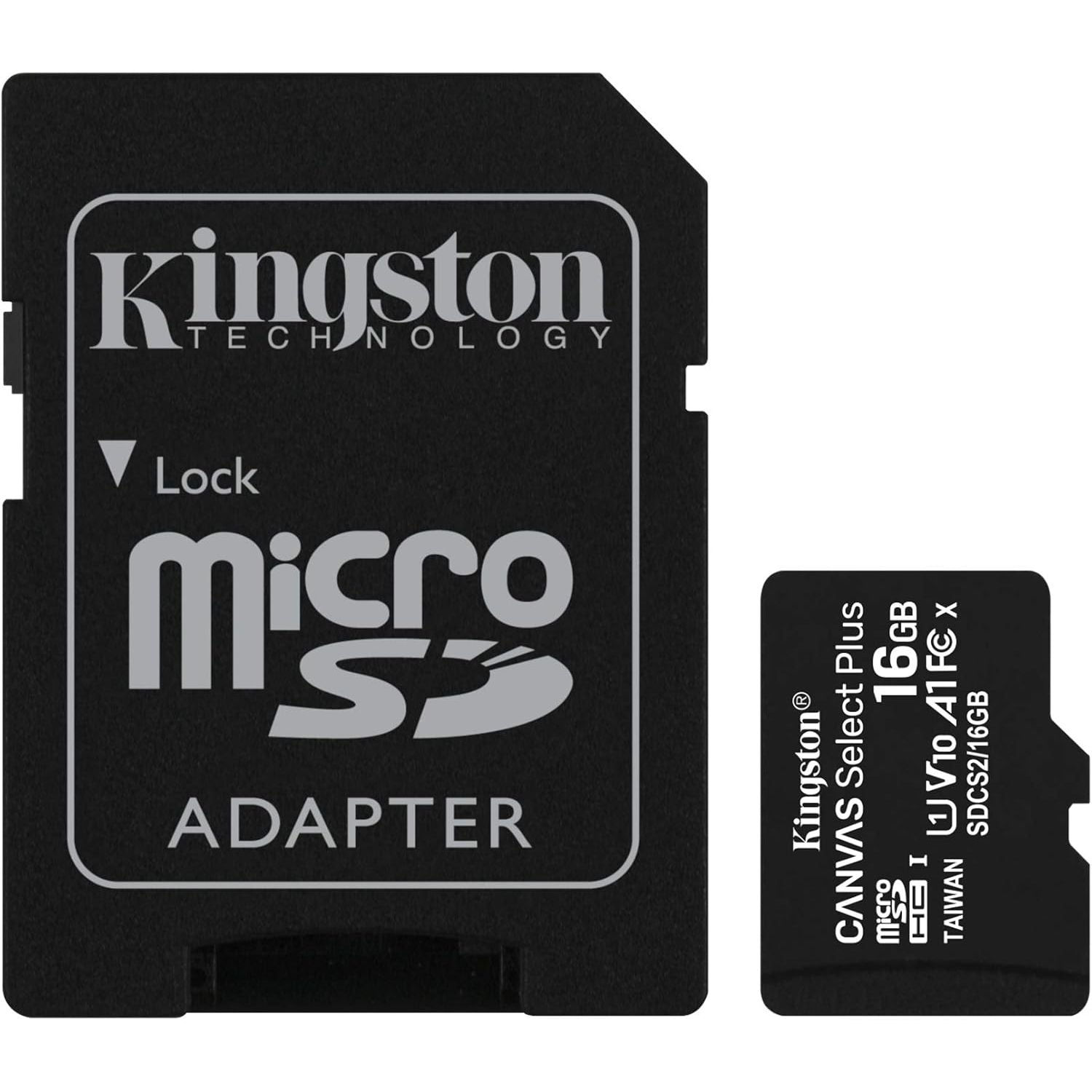 Buy Kingston,Kingston Canvas Select Plus 16GB microSD Card – Class 10, with SD Adapter (SDCS2/16GB) - Gadcet UK | UK | London | Scotland | Wales| Near Me | Cheap | Pay In 3 | Memory Cards