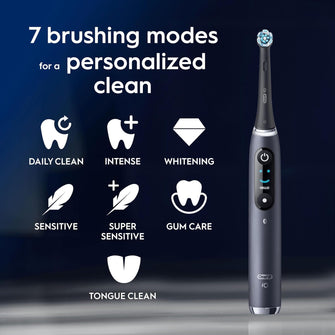 Oral-B iO9 Electric Toothbrush – 7 Modes, App Connected, 1 Brush Head, Travel Case, 2-Pin UK Plug, Black