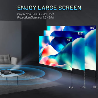 Buy ClokoWe,ClokoWe Mini Projector 1080P Full HD, 5G WiFi Bluetooth 12000L Portable Projector 4K Supported with 100“ Screen, Home & Outdoor 300" LED Movie Video Projector for TV Stick, Android, iOS - Gadcet.com | UK | London | Scotland | Wales| Ireland | Near Me | Cheap | Pay In 3 | Projectors