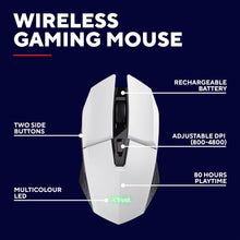 Buy Trust Gaming,Trust Gaming GXT 110W Felox Wireless Gaming Mouse – Rechargeable, 80H Playtime, 800-4800 DPI, RGB LED, 6 Buttons – White - Gadcet UK | UK | London | Scotland | Wales| Near Me | Cheap | Pay In 3 | Keyboard & Mouse