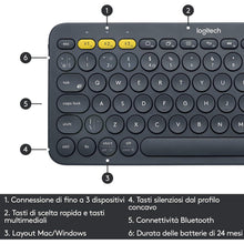 Buy Logitech,Logitech K380 Multi-Device Bluetooth Keyboard  - Dark Grey - Gadcet UK | UK | London | Scotland | Wales| Ireland | Near Me | Cheap | Pay In 3 | Keyboards