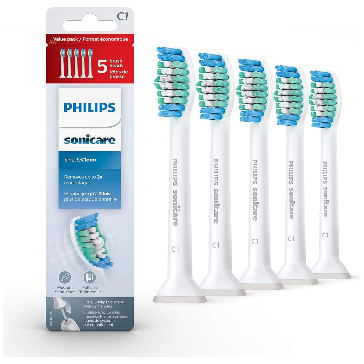 Buy PHILIPS,Philips Sonicare SimplyClean HX6015 - Toothbrush Heads (Blue, Green, White) - Gadcet UK | UK | London | Scotland | Wales| Near Me | Cheap | Pay In 3 | Toothbrush Accessories