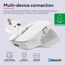 Buy Trust Gaming,Trust Ozaa+ Multi-Device Wireless Mouse – Bluetooth & 2.4GHz, Silent, Programmable, Rechargeable, 60% Recycled Plastic, Side Scroll Wheel – White - Gadcet UK | UK | London | Scotland | Wales| Near Me | Cheap | Pay In 3 | Keyboard & Mouse