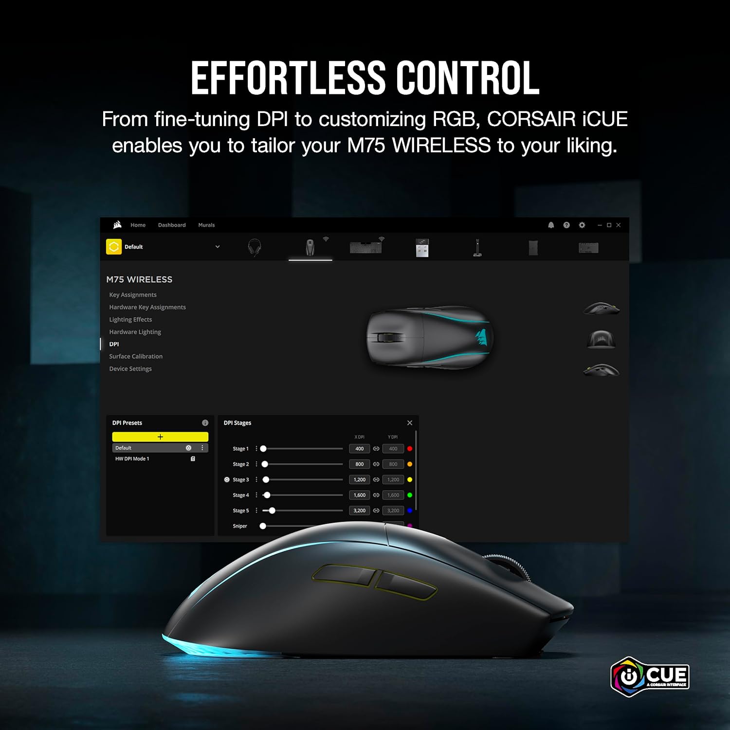Buy CORSAIR,Corsair M75 Wireless RGB FPS Gaming Mouse, 26,000 DPI, Swappable Side Buttons, iCUE Compatible, PC, Black - Gadcet UK | UK | London | Scotland | Wales| Near Me | Cheap | Pay In 3 | Mice & Trackballs