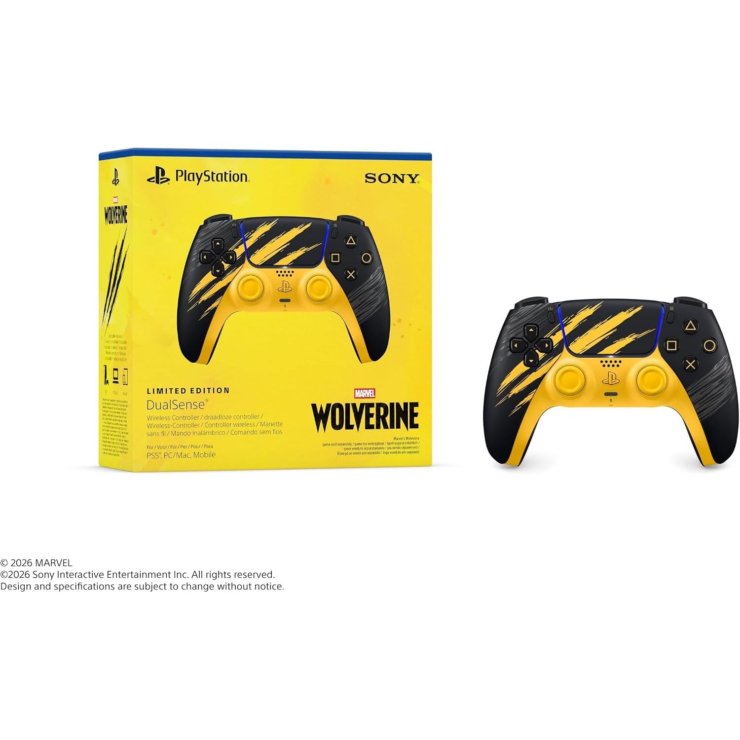 DualSense® Wireless Controller – Marvel’s Wolverine Battle Yellow Limited Edition