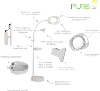 Buy Purelite,Purelite 4-in-1 Crafters Magnifying Lamp, White, 26x26x150 cm - Gadcet UK | UK | London | Scotland | Wales| Ireland | Near Me | Cheap | Pay In 3 | Electronics