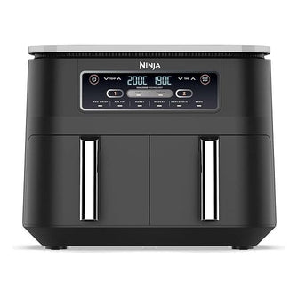 Buy SHARK,Ninja Foodi Dual Zone Digital Air Fryer, 2 Drawers, 7.6L, 6-in-1, Uses No Oil, Air Fry, Max Crisp, Roast, Bake, Reheat, Dehydrate, Cooks 4-6 Portions, Non-Stick, Dishwasher Safe Baskets, Black AF300UK - Gadcet UK | UK | London | Scotland | Wales| Near Me | Cheap | Pay In 3 | Air Fryers