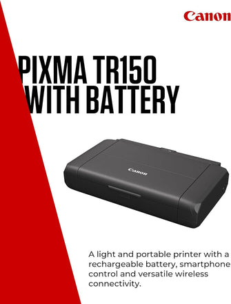 Buy Canon,Canon PIXMA TR150 Wireless Portable Color Inkjet Printer w/ Battery - A4 | Wi-Fi 2.4 & 5 GHz, Smartphone Printing, USB Charge | Compatible with iOS, Android, Windows - Gadcet UK | UK | London | Scotland | Wales| Near Me | Cheap | Pay In 3 | Printers, Copiers & Fax Machines