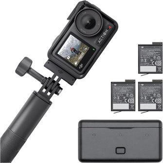 DJI Osmo Action 4 Adventure Combo – 4K/120fps Waterproof Camera, 1/1.3" Sensor, 155° FOV, 10-bit D-Log M, 3 Extra Batteries