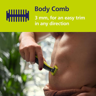 Philips OneBlade Razor Face & Body, Body Kit with 2 Blades, 1 Body Comb ...