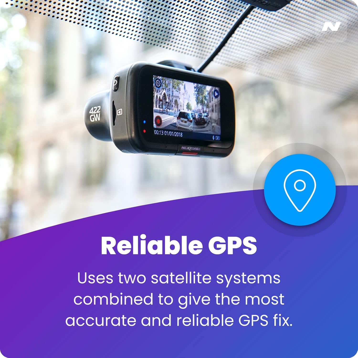 Nextbase 422GW Dash Cam – 2K 1440p, 140° Wide Angle Front Camera – Wi-Fi, 10Hz GPS, Bluetooth – Parking Mode, Voice Control, Night Vision, Polarising Filter Compatible