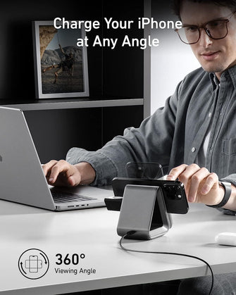 Buy Anker,Anker 737 , MagSafe Charger MagGo Charger (3-in-1 Station) with MFi-Certified 15W Max Fast Charging, For iPhone 14/13 / 12 Series, Apple Watch S8 / 7/6, AirPods 3 / Pro - Gadcet.com | UK | London | Scotland | Wales| Ireland | Near Me | Cheap | Pay In 3 | Power Adapter & Charger Accessories