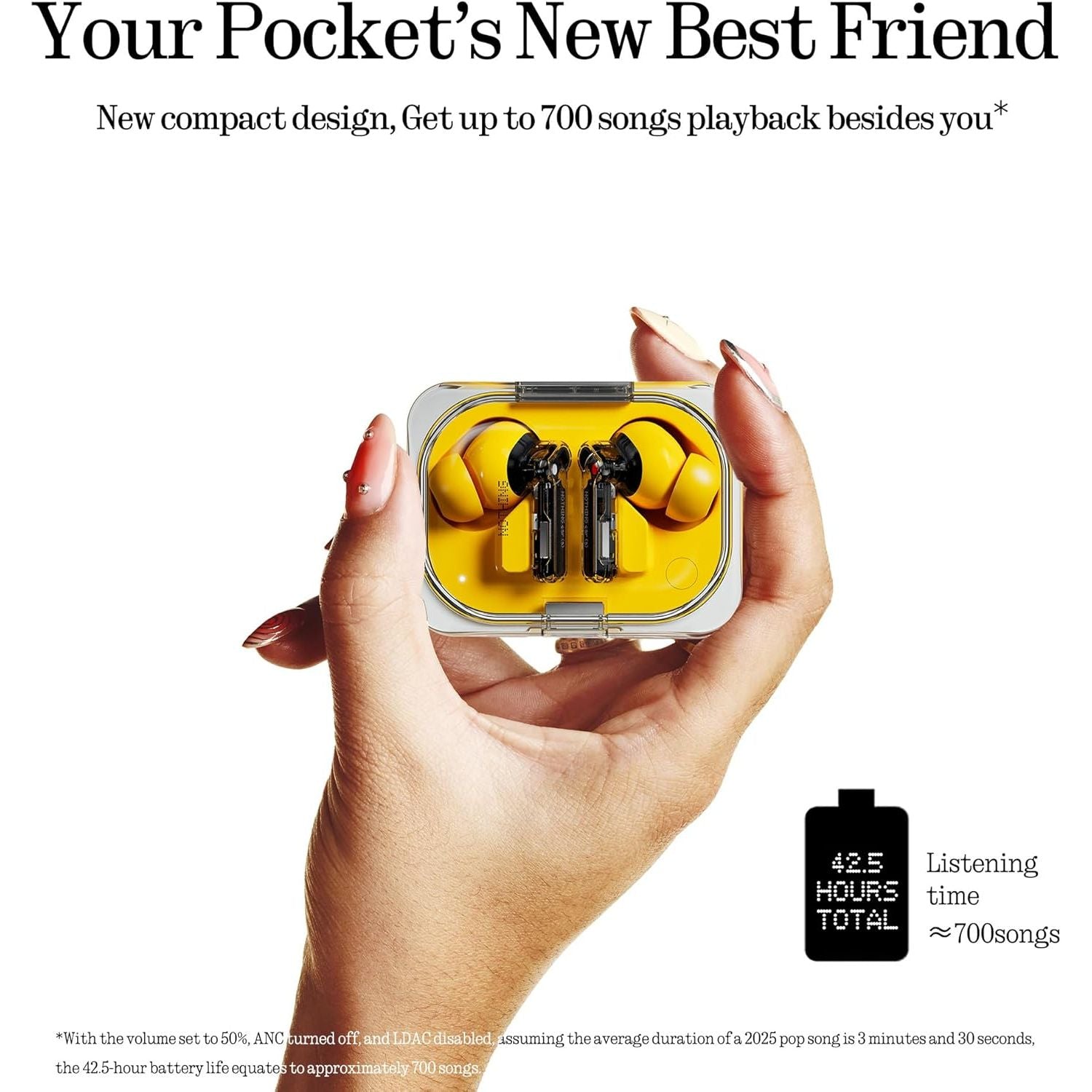 Buy Nothing,Nothing Ear (a) Wireless Earbuds in Yellow – High-Fidelity Sound with 45dB Active Noise Cancelling & All-Day Performance - Gadcet UK | UK | London | Scotland | Wales| Near Me | Cheap | Pay In 3 | In-Ear Headphones