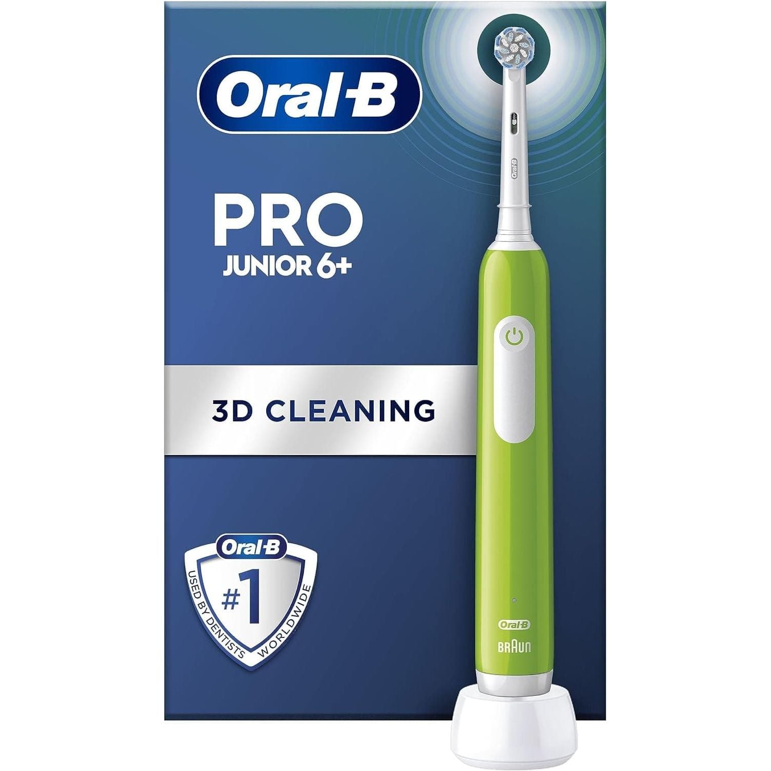 Buy Oral-B,Oral-B Pro Junior Kids Electric Toothbrush, Gifts For Kids, 1 Toothbrush Head, 3 Modes With Kid-Friendly Sensitive Mode, For Ages 6+, 2 Pin UK Plug, Green - Gadcet UK | UK | London | Scotland | Wales| Near Me | Cheap | Pay In 3 | Toothbrushes