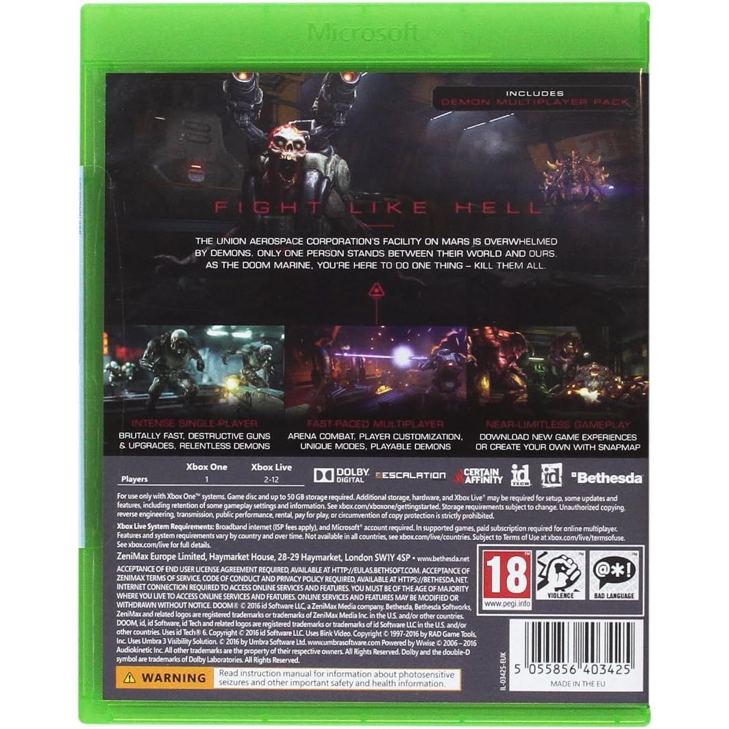 Buy Xbox One,Doom – Xbox One Game - Gadcet UK | UK | London | Scotland | Wales| Near Me | Cheap | Pay In 3 | Video Game Software