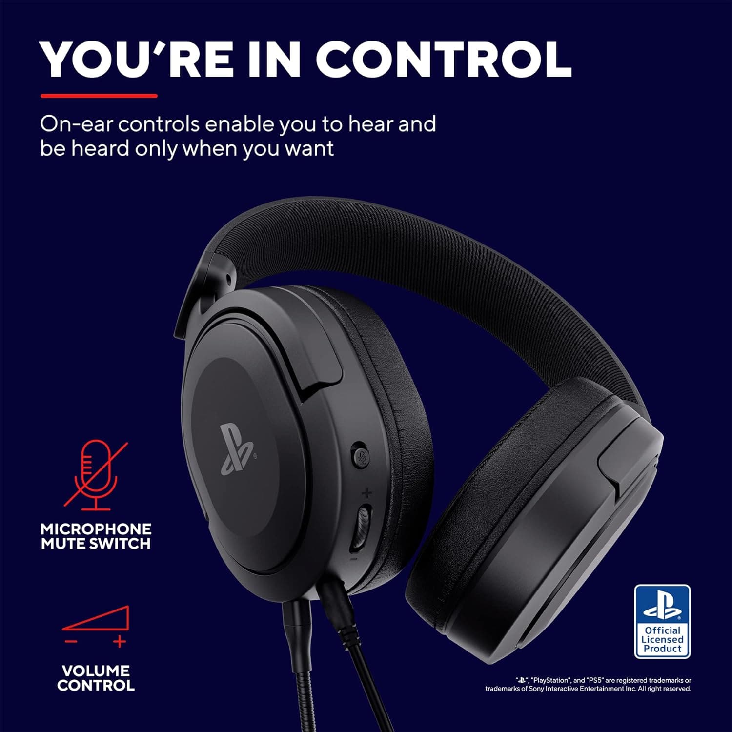 Buy Trust Gaming,Trust Gaming GXT 498 Forta [Officially Licensed for PlayStation 5] Sustainable Gaming Headset for PS5 / PS4, 1.2m Cable, 50mm Drivers, Detachable Microphone, Wired Over-Ear Headphones - Black - Gadcet UK | UK | London | Scotland | Wales| Ireland | Near Me | Cheap | Pay In 3 | Headphones & Headsets