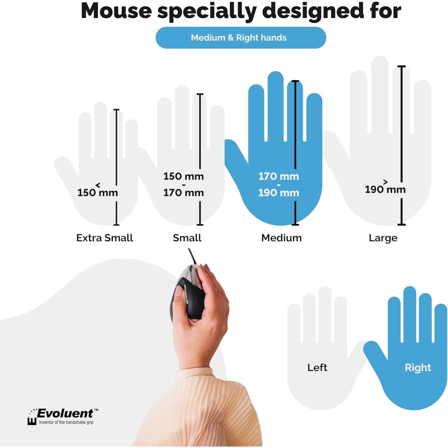 Buy Evoluent,Evoluent Right Handed Vertical Mouse 3 Ergonomic Mouse - Gadcet UK | UK | London | Scotland | Wales| Near Me | Cheap | Pay In 3 | Mice & Trackballs